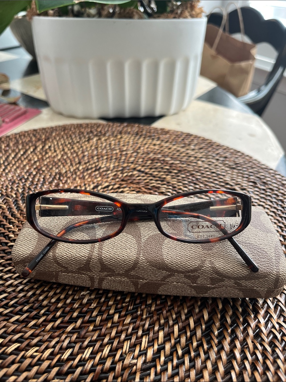 Coach Women's Tortoiseshell and Black Eyeglasses